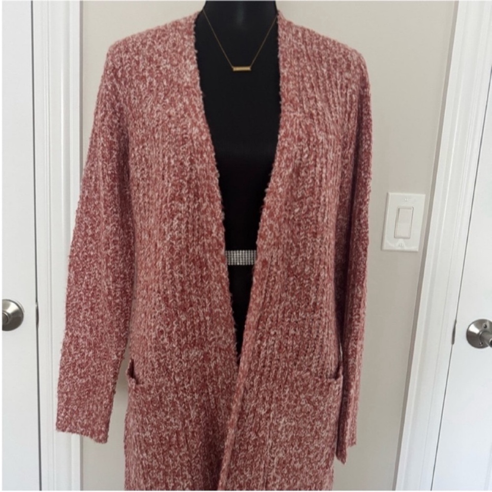 NWOT BB Dakota Women’s Marled Pink Open-Front Knit Cardigan Sweater S